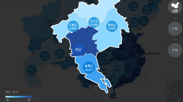 广东省各地房价概览